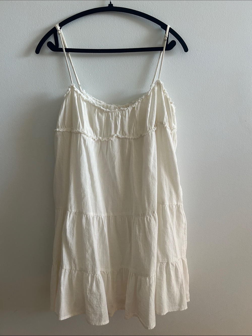 Cream Tiered Spaghetti Strap Sundress
